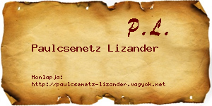 Paulcsenetz Lizander névjegykártya